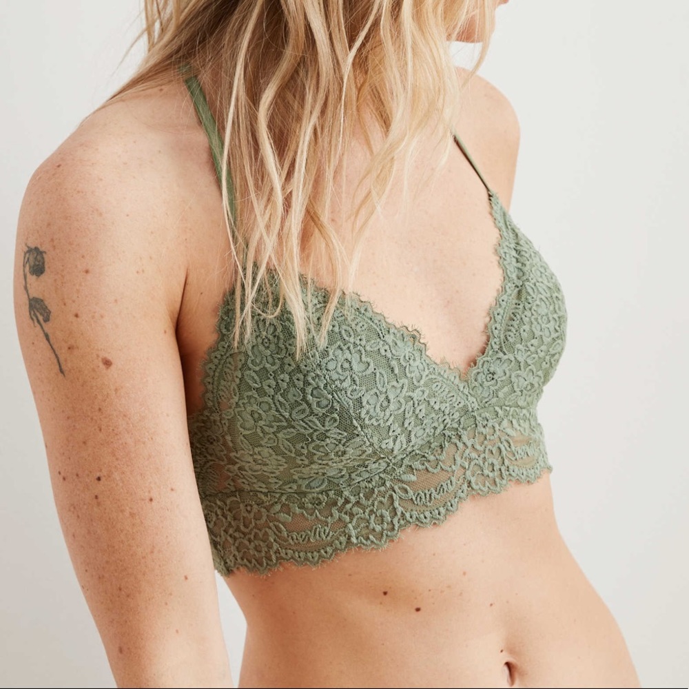 AERIE EYELASH LACE PADDED BRALETTE